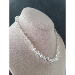 Aurora Borealis Crystal Beaded Necklace With Hook Closure
